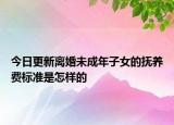 今日更新离婚未成年子女的抚养费标准是怎样的