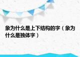 象为什么是上下结构的字（象为什么是独体字）
