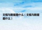 文稿与数据是什么（文稿与数据是什么）
