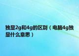 独显2g和4g的区别（电脑4g独显什么意思）