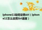 iphone11如何设置siri（iphone11怎么设置Siri语言）