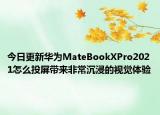 今日更新华为MateBookXPro2021怎么投屏带来非常沉浸的视觉体验