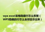 wps excel表格隐藏行怎么恢复（WPS隐藏的行怎么全部显示出来）