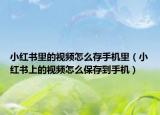 小红书里的视频怎么存手机里（小红书上的视频怎么保存到手机）
