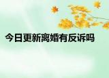 今日更新离婚有反诉吗