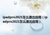 ipadpro2021怎么退出应用（ipadpro2021怎么退出应用）