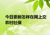 今日更新怎样在网上交农村社保