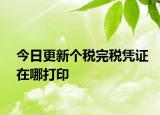 今日更新个税完税凭证在哪打印