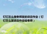 钉钉怎么做老师发的语音作业（钉钉怎么发语音作业给老师）