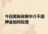 今日更新房屋中介不退押金如何处理