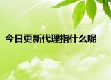 今日更新代理指什么呢
