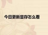 今日更新显存怎么看