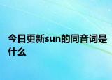 今日更新sun的同音词是什么