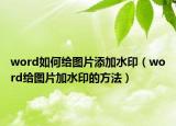 word如何给图片添加水印（word给图片加水印的方法）