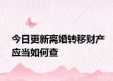 今日更新离婚转移财产应当如何查