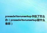 pressdeltorunsetup卡住了怎么办（pressdeltorunsetup是什么意思）