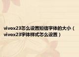 vivox23怎么设置短信字体的大小（vivox23字体样式怎么设置）