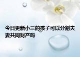今日更新小三的孩子可以分割夫妻共同财产吗