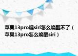 苹果13pro嘿siri怎么唤醒不了（苹果13pro怎么唤醒siri）