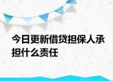 今日更新借贷担保人承担什么责任
