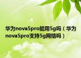 华为nova5pro能用5g吗（华为nova5pro支持5g网络吗）