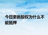 今日更新股权为什么不能抵押