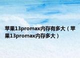 苹果13promax内存有多大（苹果13promax内存多大）
