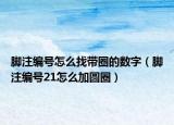 脚注编号怎么找带圈的数字（脚注编号21怎么加圆圈）