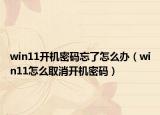 win11开机密码忘了怎么办（win11怎么取消开机密码）