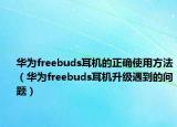 华为freebuds耳机的正确使用方法（华为freebuds耳机升级遇到的问题）