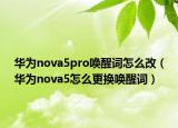 华为nova5pro唤醒词怎么改（华为nova5怎么更换唤醒词）