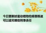 今日更新妨害动植物检疫罪既遂可以追究哪些刑事责任