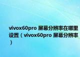 vivox60pro 屏幕分辨率在哪里设置（vivox60pro 屏幕分辨率）