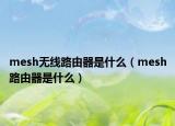 mesh无线路由器是什么（mesh路由器是什么）