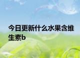 今日更新什么水果含维生素b