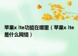 苹果x lte功能在哪里（苹果x lte是什么网络）