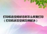打印机在空闲状态时怎么恢复打印（打印机状态空闲怎样解决）