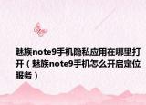 魅族note9手机隐私应用在哪里打开（魅族note9手机怎么开启定位服务）