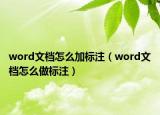 word文档怎么加标注（word文档怎么做标注）