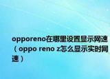 opporeno在哪里设置显示网速（oppo reno z怎么显示实时网速）