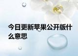 今日更新苹果公开版什么意思