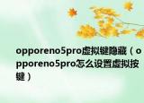 opporeno5pro虚拟键隐藏（opporeno5pro怎么设置虚拟按键）