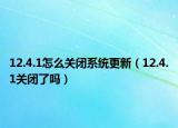 12.4.1怎么关闭系统更新（12.4.1关闭了吗）