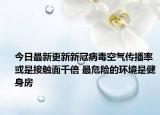 今日最新更新新冠病毒空气传播率或是接触面千倍 最危险的环境是健身房
