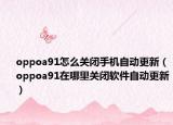 oppoa91怎么关闭手机自动更新（oppoa91在哪里关闭软件自动更新）