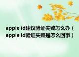 apple id建议验证失败怎么办（apple id验证失败是怎么回事）