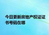 今日更新房地产权证证书号码在哪