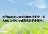 华为mate40pro长和宽是多少（华为mate40pro长宽高是多少厘米）