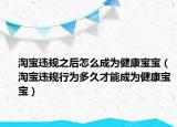 淘宝违规之后怎么成为健康宝宝（淘宝违规行为多久才能成为健康宝宝）