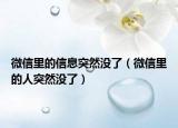 微信里的信息突然没了（微信里的人突然没了）